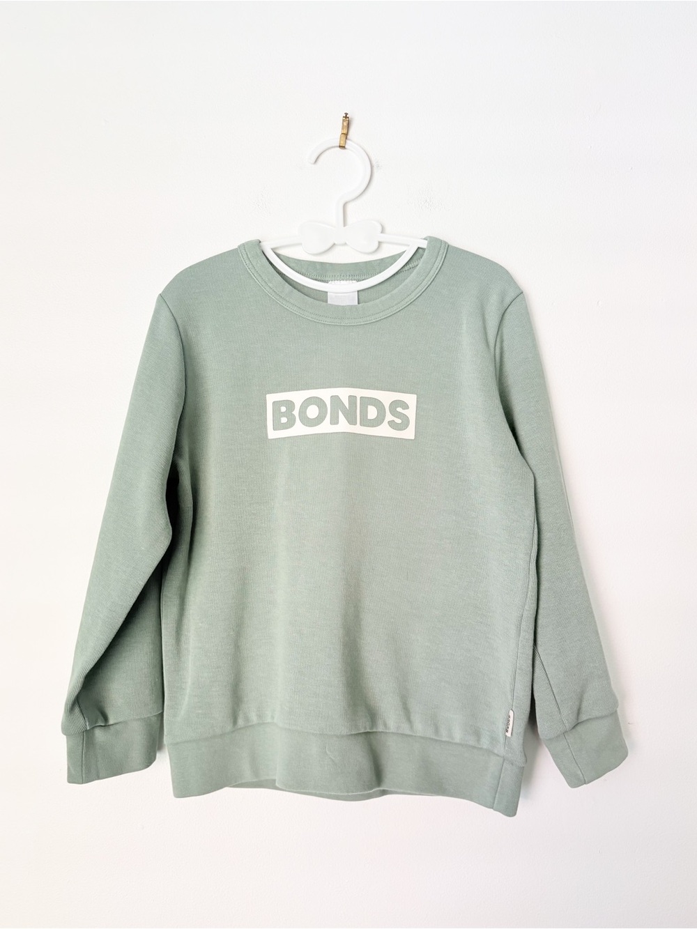 Bonds Kids Sage Green Sweatshirt with White Logo